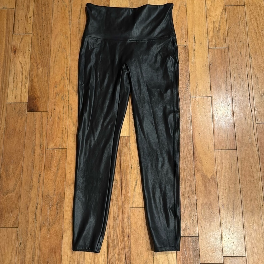 Spanx | Faux Leather Leggings | Very Black | Size L (10/12) Excellent condition!
